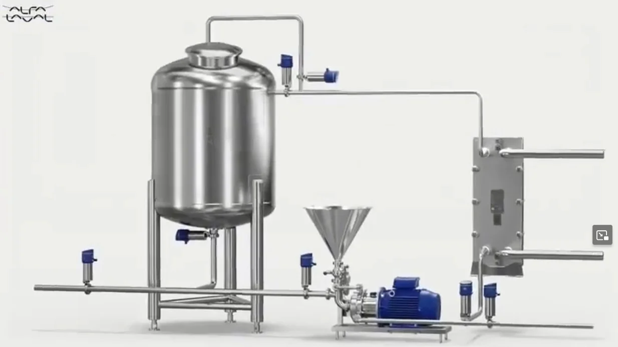 Rehidratador SII-AL-M15 — Principio de funcionamiento en circuito de recirculación con mezclador rotativo de chorro